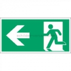 Rettungsweg / Notausgang links - Piktogramm für bodennahes Leitsystem