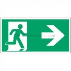 Rettungsweg / Notausgang rechts - Piktogramm für bodennahes Leitsystem
