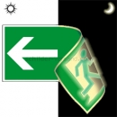 Rettungszeichen: Rettungsweg links / rechts doppelseitig nach ASR A 1.3, BGV A8, DIN 67510, ISO 6309