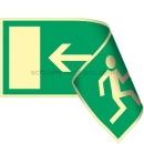 Rettungszeichen: Rettungsweg links / rechts doppelseitig (BGV A8 E 13)