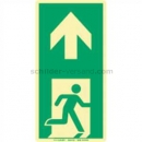 Rettungszeichen: Antirutsch-Fußbodenmarkierung - Vorgegebene Fluchtrichtung nach ISO 7010