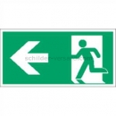 Rettungszeichen: Rettungsweg / Notausgang links - Piktogramm für bodennahes Leitsystem