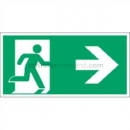 Rettungszeichen: Rettungsweg / Notausgang rechts - Piktogramm für bodennahes Leitsystem