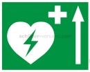 Rettungszeichen: Defibrillator Pfeil oben (BGV A8  VBG 125)